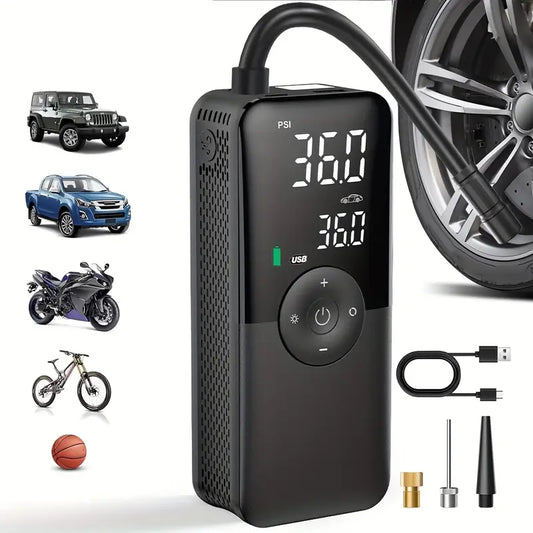 Motosikletler ve Bisikletler için Taşınabilir Lastik Şişirme Pompası