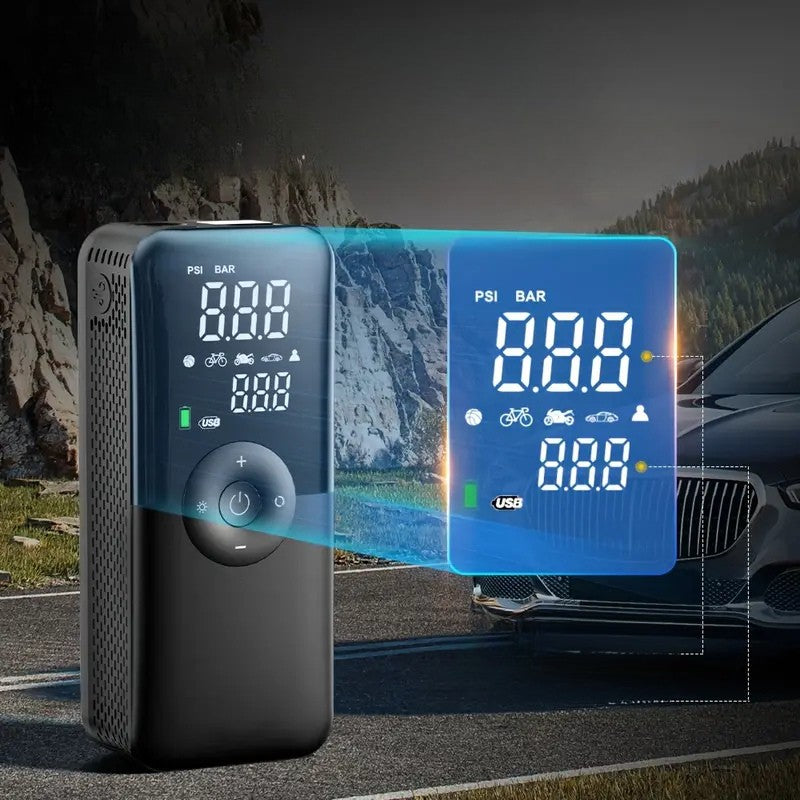 Motosikletler ve Bisikletler için Taşınabilir Lastik Şişirme Pompası